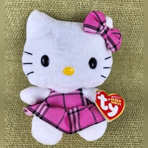 Ty Beanie Baby Hello Kitty Pink Tartan Plaid Dress 2009